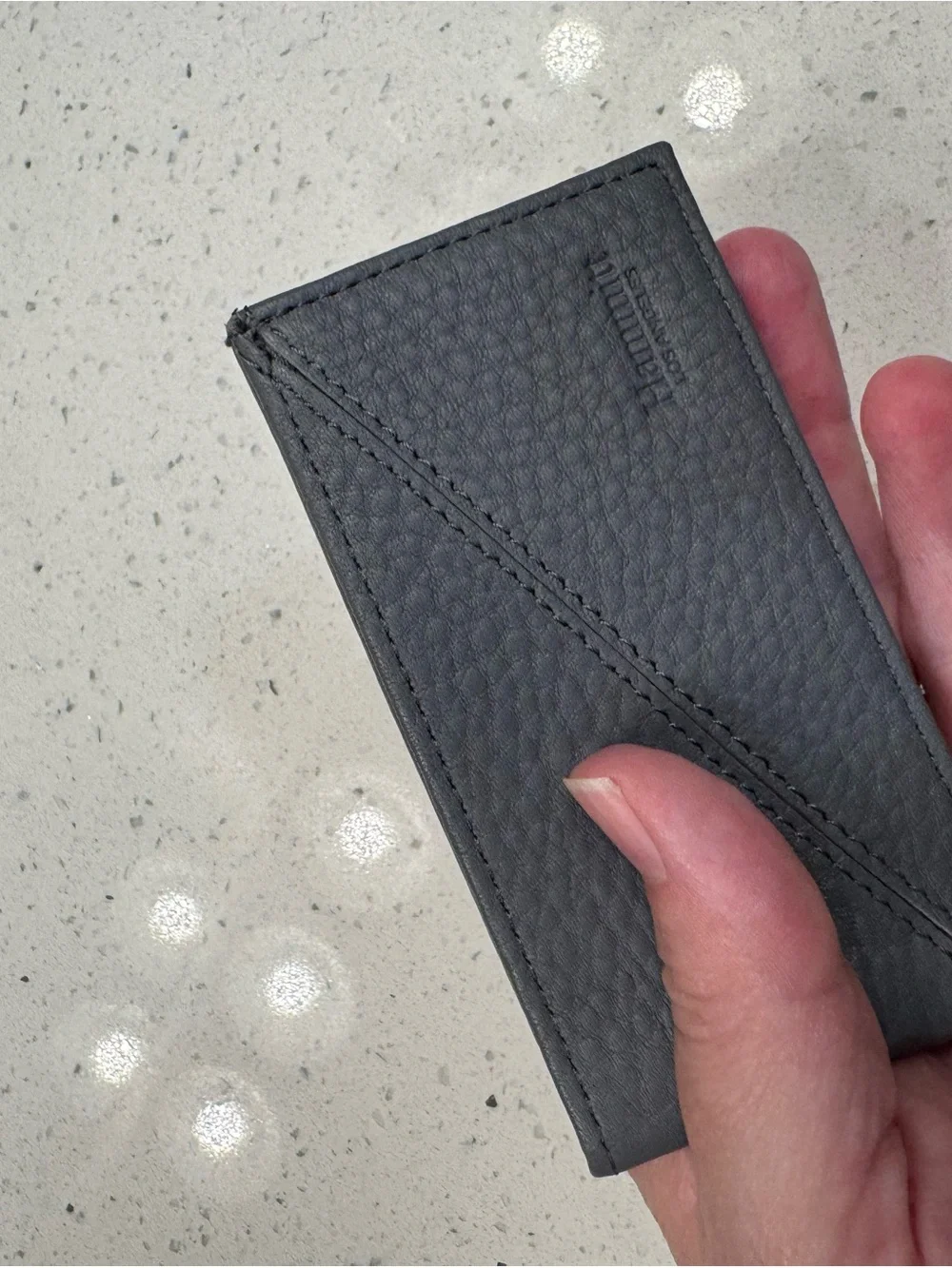 Hammitt Gray Leather Card Sleeve